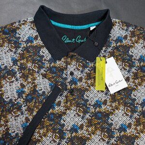 $118 Robert GrahamPolo Shirt Men's Size 2XL Eastby Black Short Sleeve